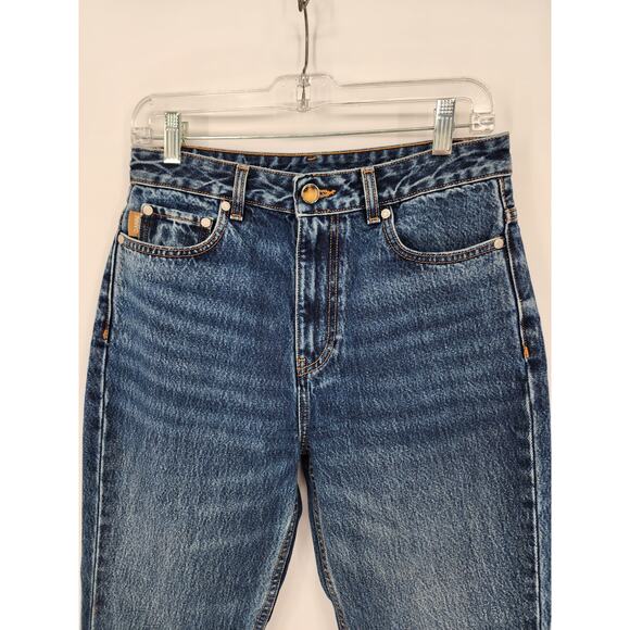 Ganni Dark Indigo Heavy Denim Straight Leg Jeans Women's Size 28 - Picture 3 of 11